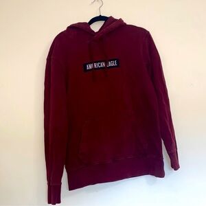 American Eagle Burgundy Pullover Hoodie